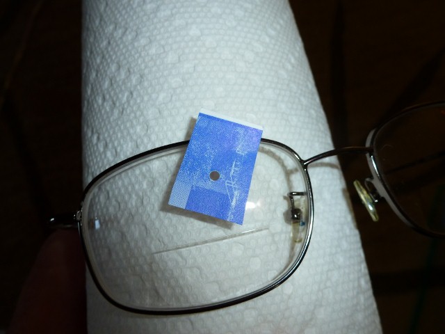 Sticker on Glass Lens